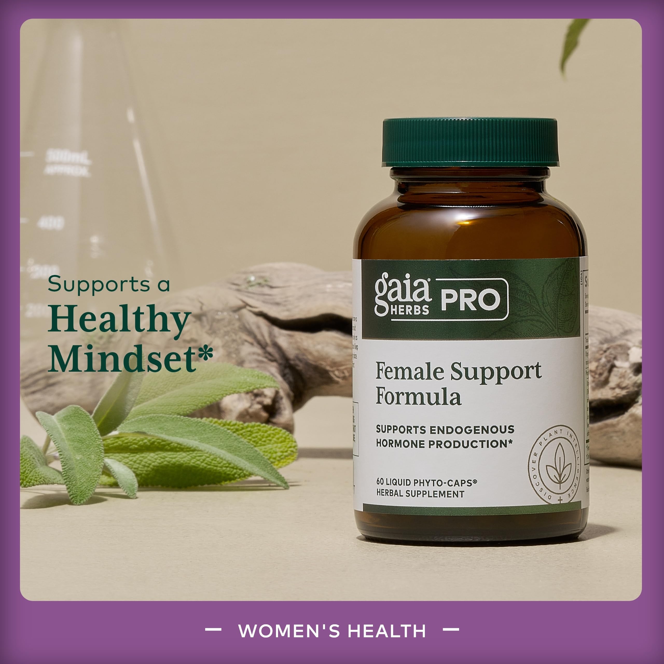 GAIA Herbs Pro alfalfa leaf capsules, natural plant-based nutrition for women's daily wellness.