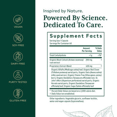 GAIA Herbs Pro Female Support bottle back shows ingredients and serving size for informed use.