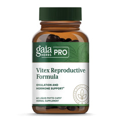 Gaia Herbs PRO Vitex bottle showing natural cycle support