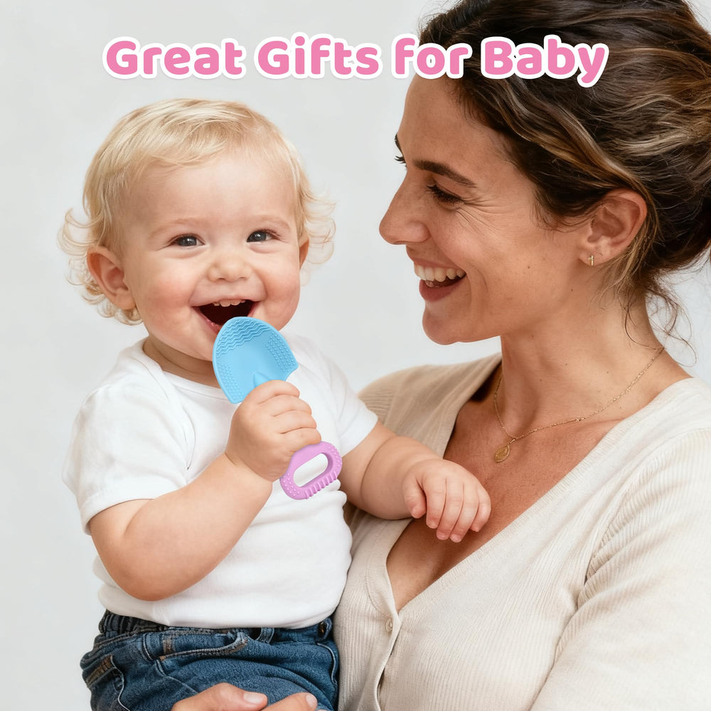 Gaiabliss teether with textured ridges for sensory gum relief