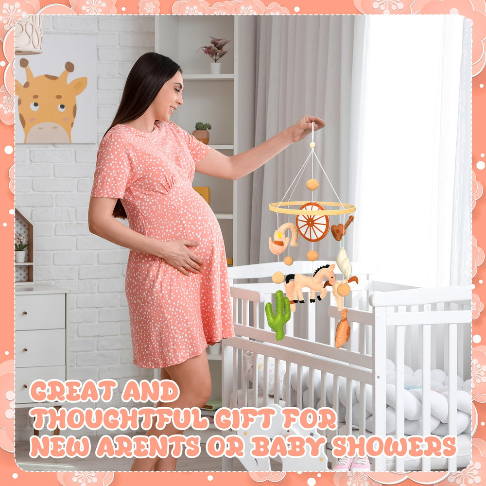 Gaiaring cowboy mobile room decor elevates newborn nursery atmosphere.