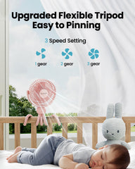 Gaiatop mini portable stroller fan tripod detail with silicone shell durability.