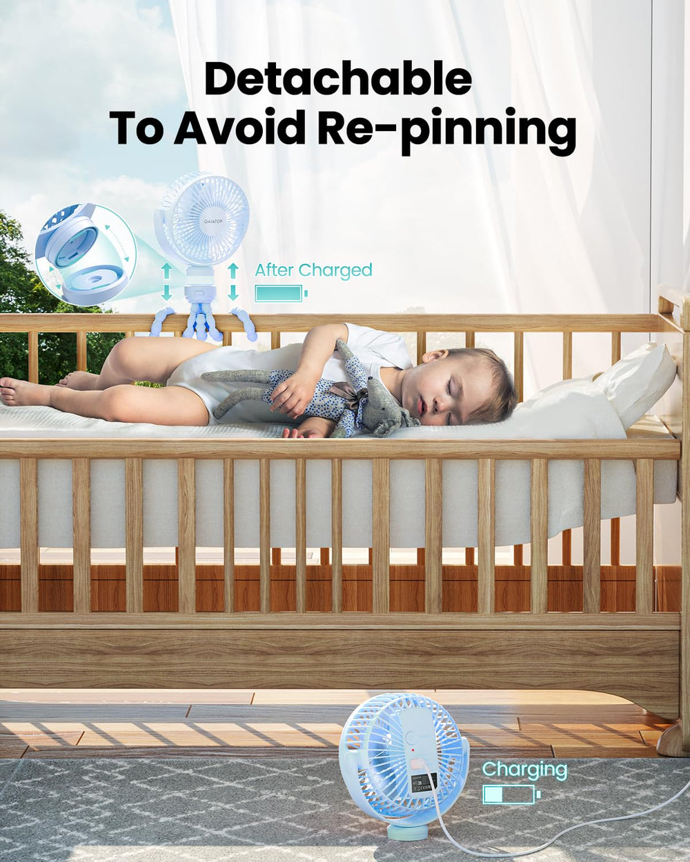 Gaiatop mini fan 360° rotation offers flexible comfort at any angle