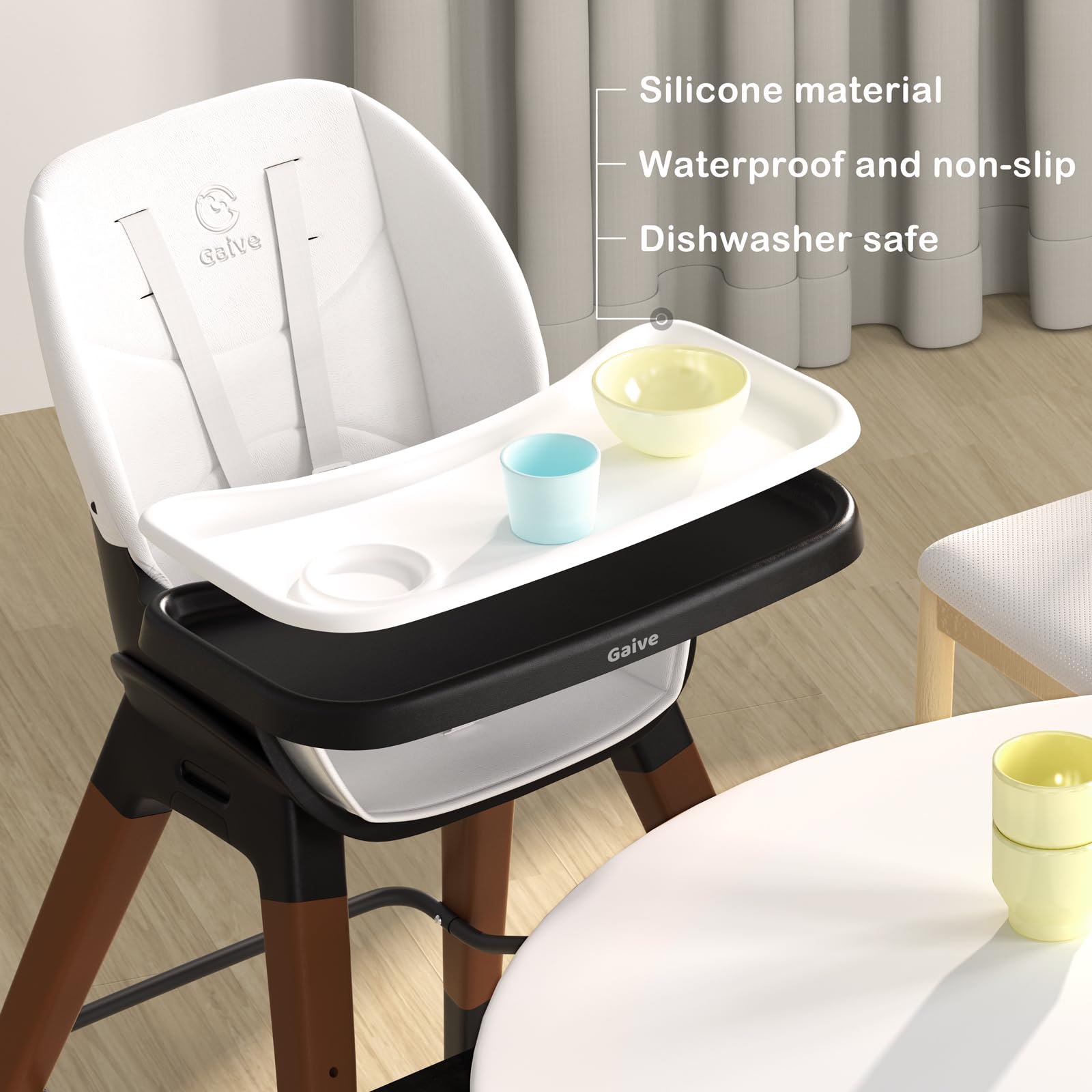 GAIVE 3-position footrest: supports growing kids with comfortable seating