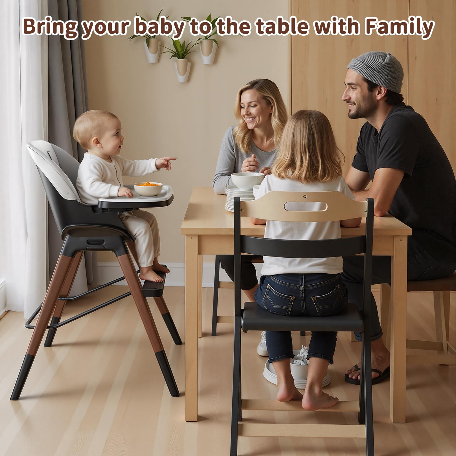 GAIVE high chair removable tray: easy to clean and customize for feed times