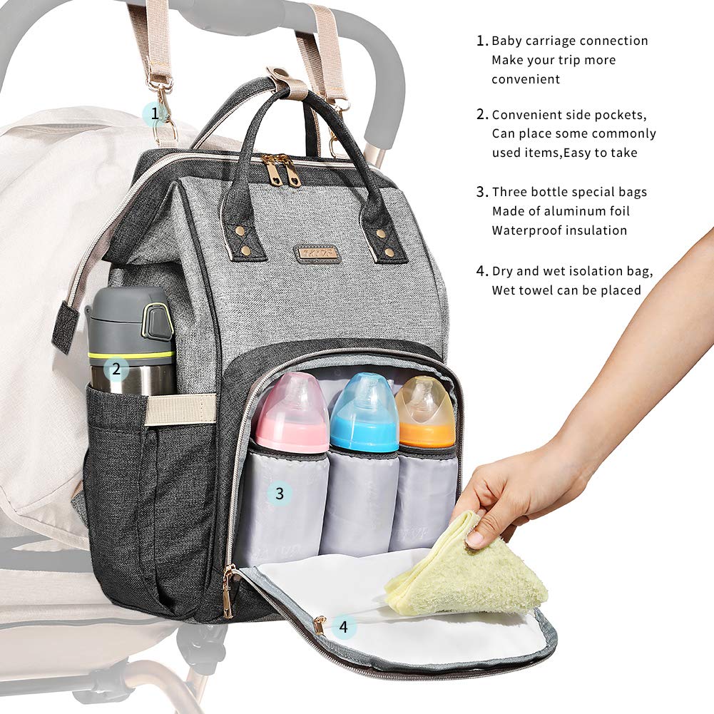 GAIVP diaper bag backpack duotone exterior suited for any outfit