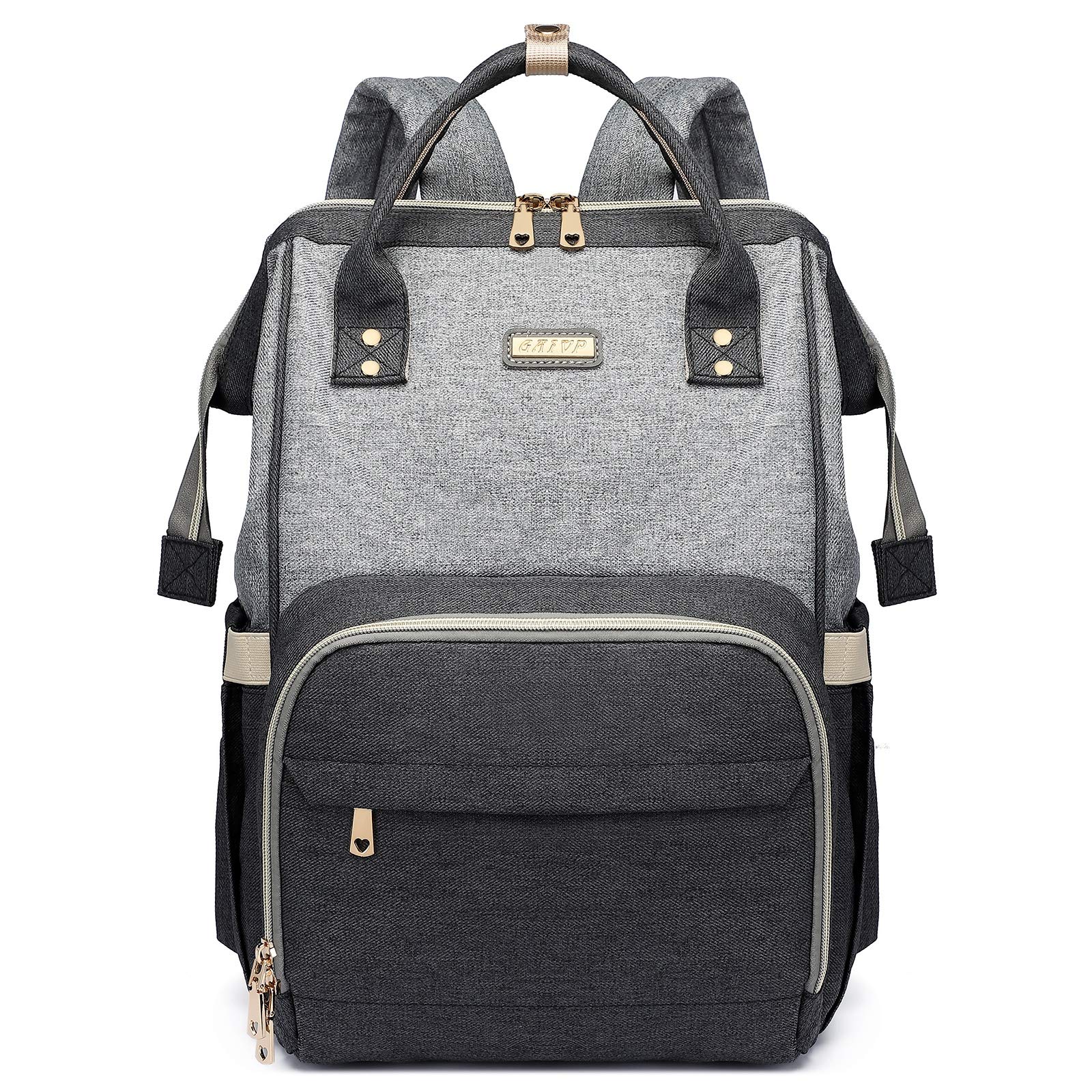 GAIVP diaper bag backpack front view with quick-access pockets for busy days