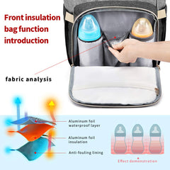 GAIVP diaper bag backpack insulated pocket keeps bottles hot or cold