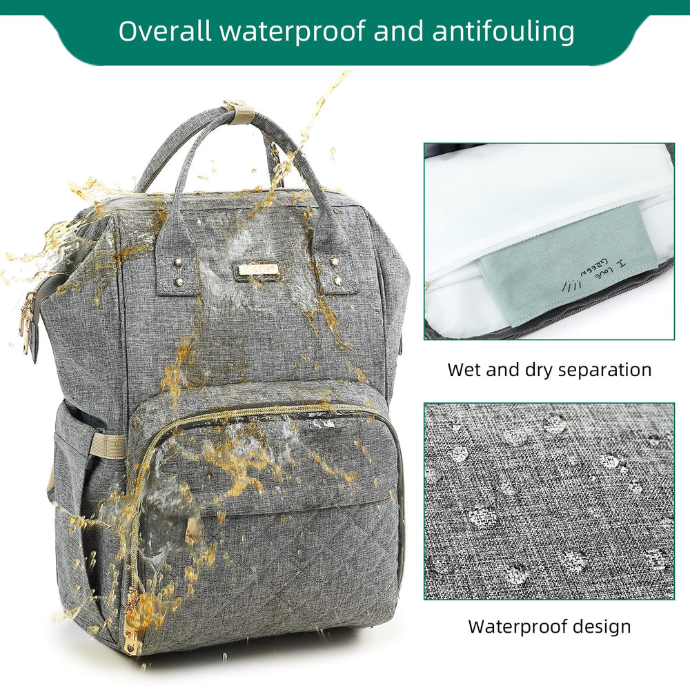 GAIVP diaper bag backpack with stroller strap option frees hands during strolls.