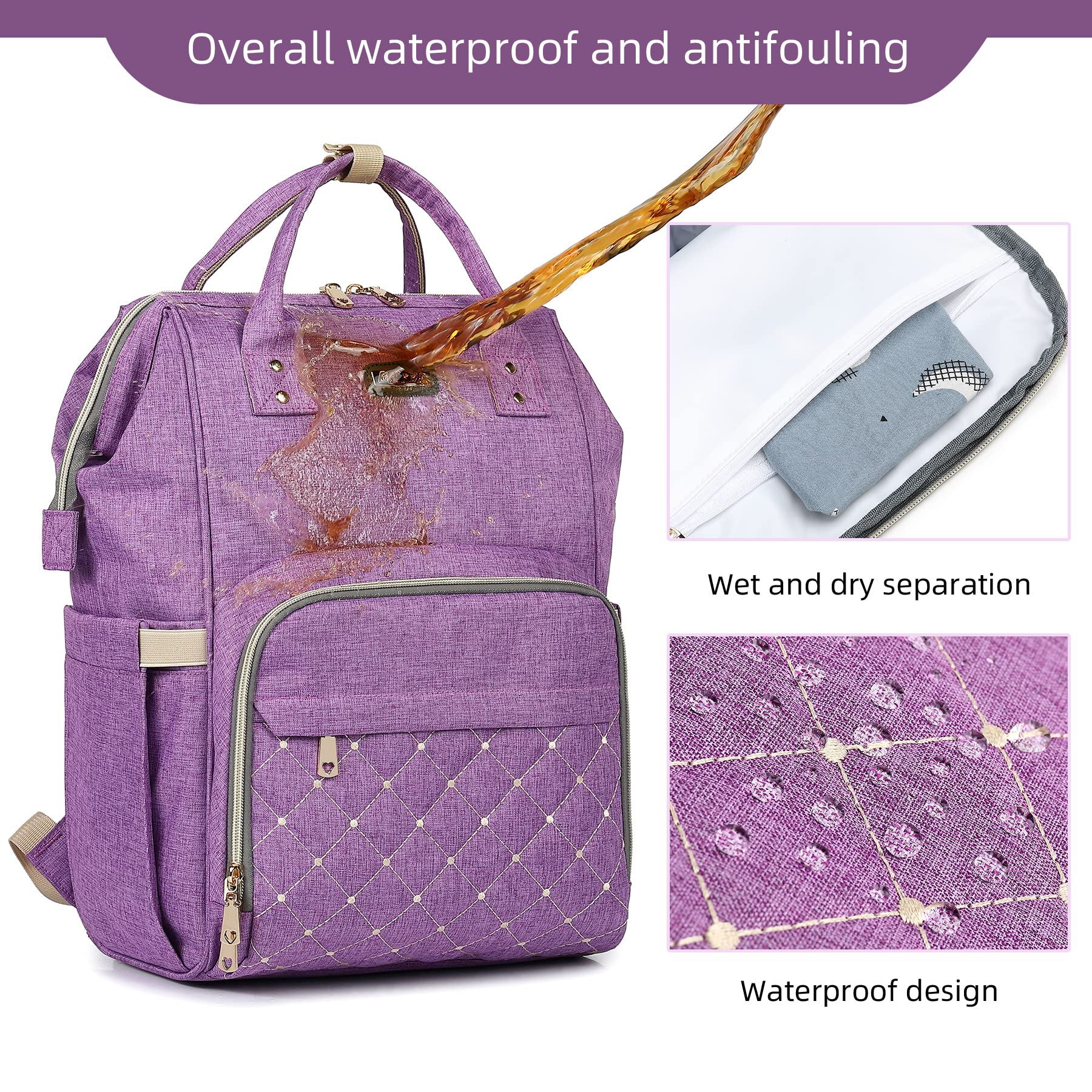 GAIVP diaper bag backpack with stroller straps for easier family outings.