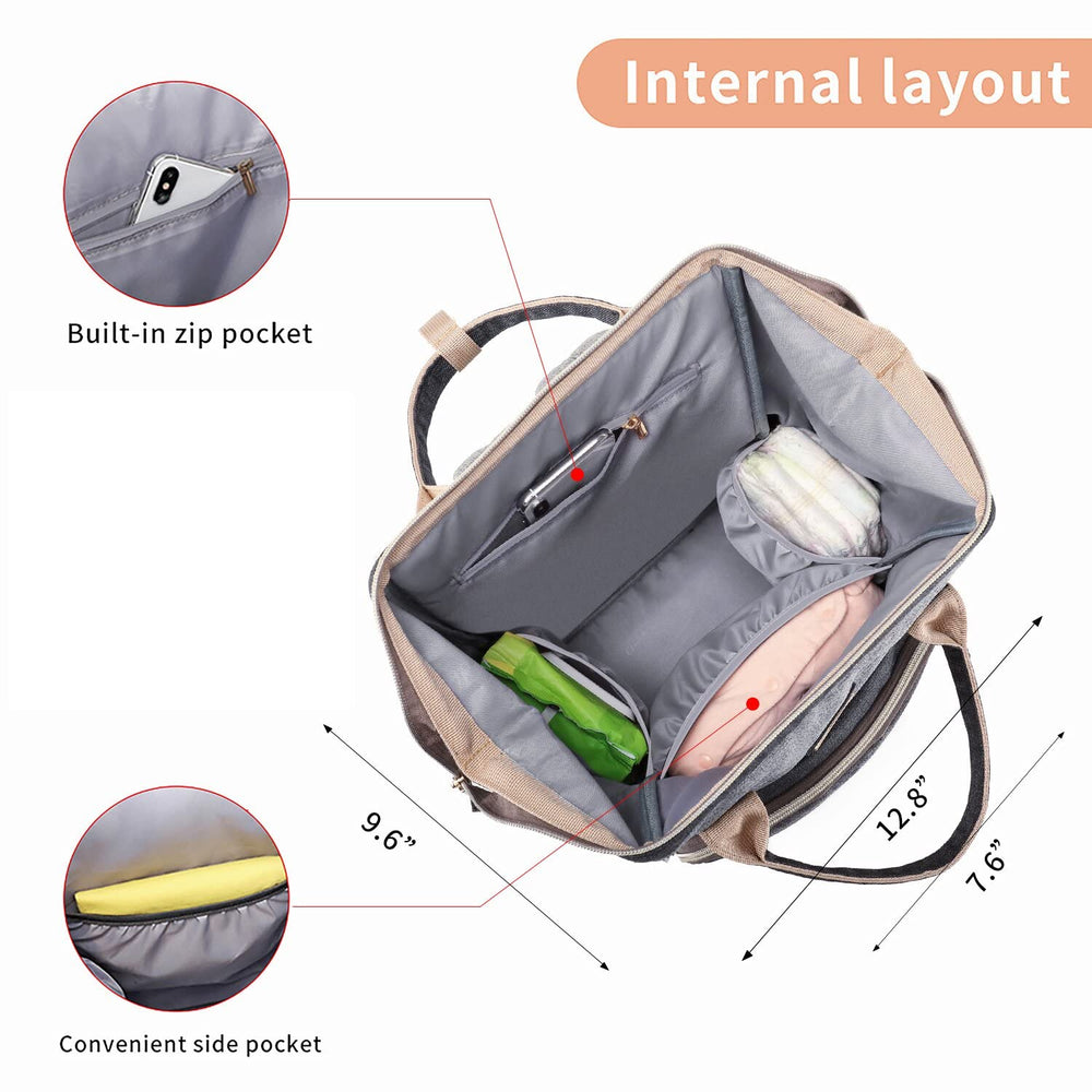 GAIVP diaper bag backpack waterproof fabric resists spills and wipes clean