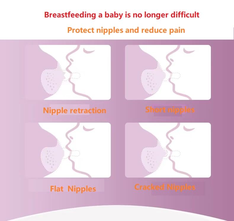 Gajoin nipple shields with 2mm milk-flow holes for smooth feeding use