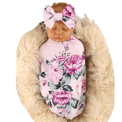 Galabloomer flower print receiving blanket purple rose for gentle swaddling and photos