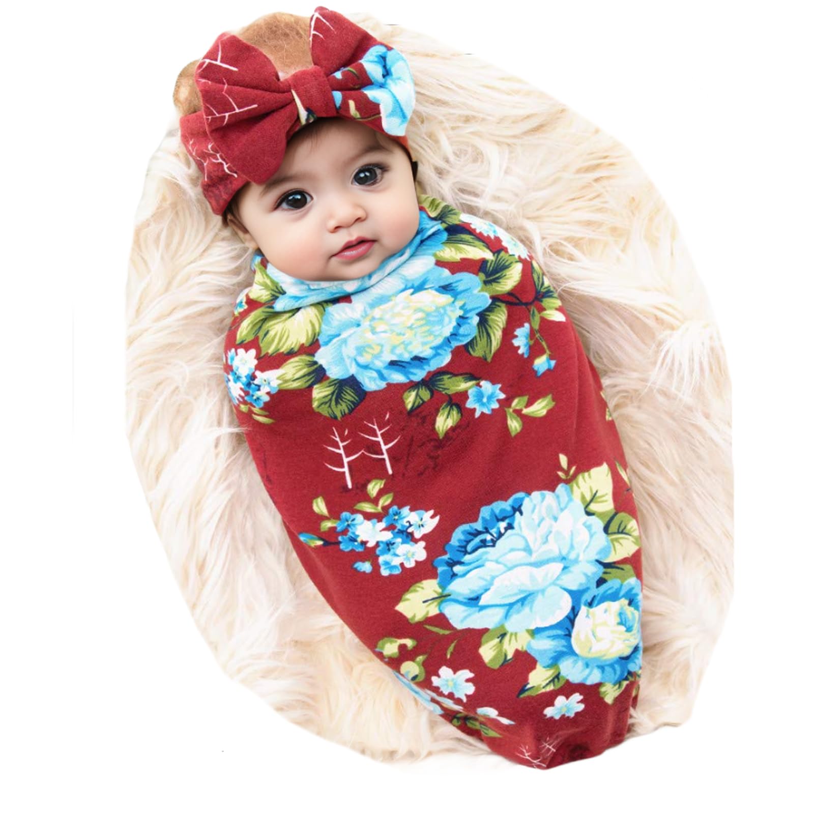 Galabloomer newborn blanket burgundy for cozy wrapping and skin-friendly comfort.