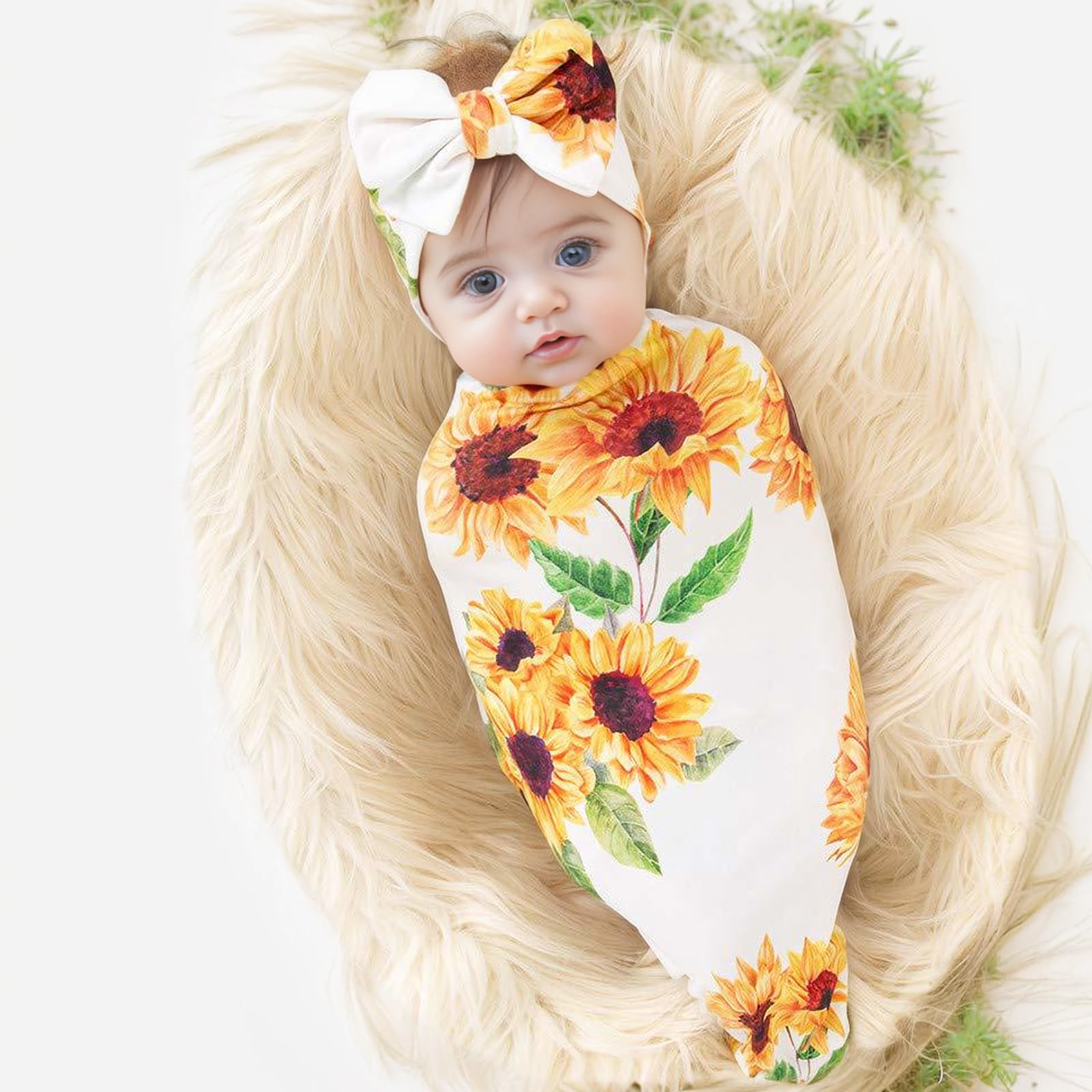 Galabloomer newborn headband with big bow adds cute photo-ready detail