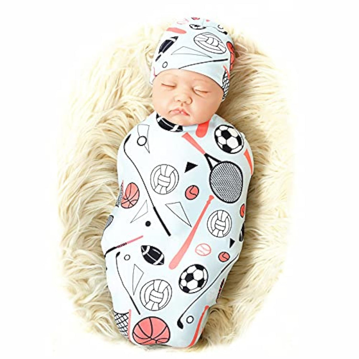 Galabloomer newborn swaddle blanket with beanie set for cozy, safe wraps.