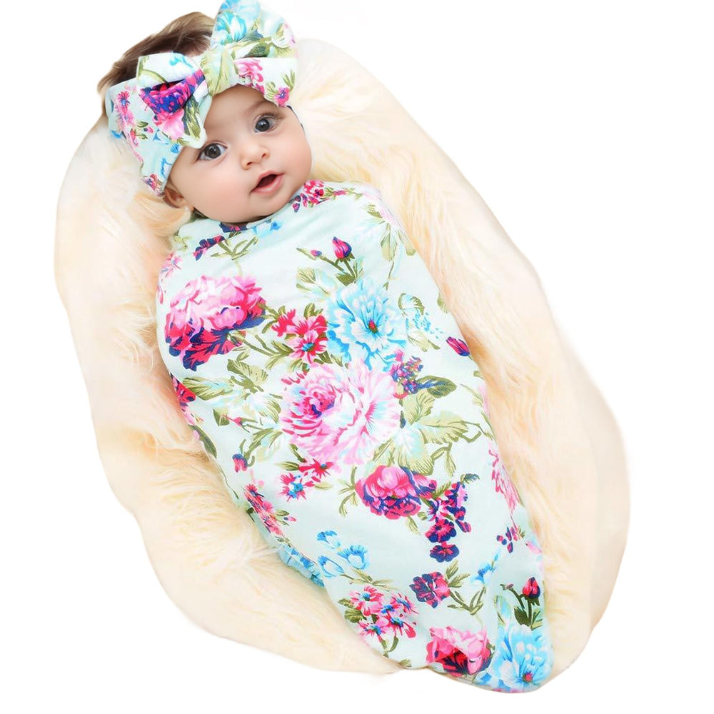 Galabloomer flower-print receiving blanket close-up for cozy swaddle and photo-ready moments.