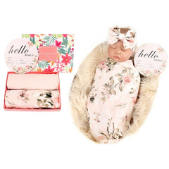 Galabloomer flower print receiving blanket offers gentle warmth for newborns
