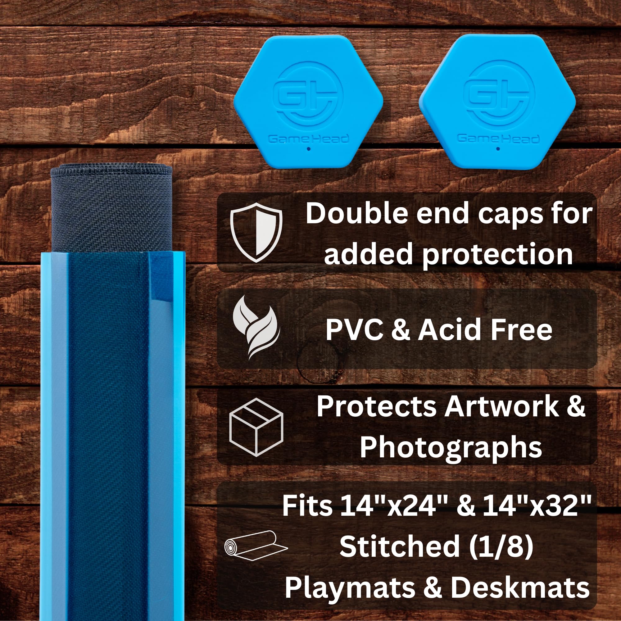 GamerMats Hex Tube cap closeup highlighting dual silicone caps for protection