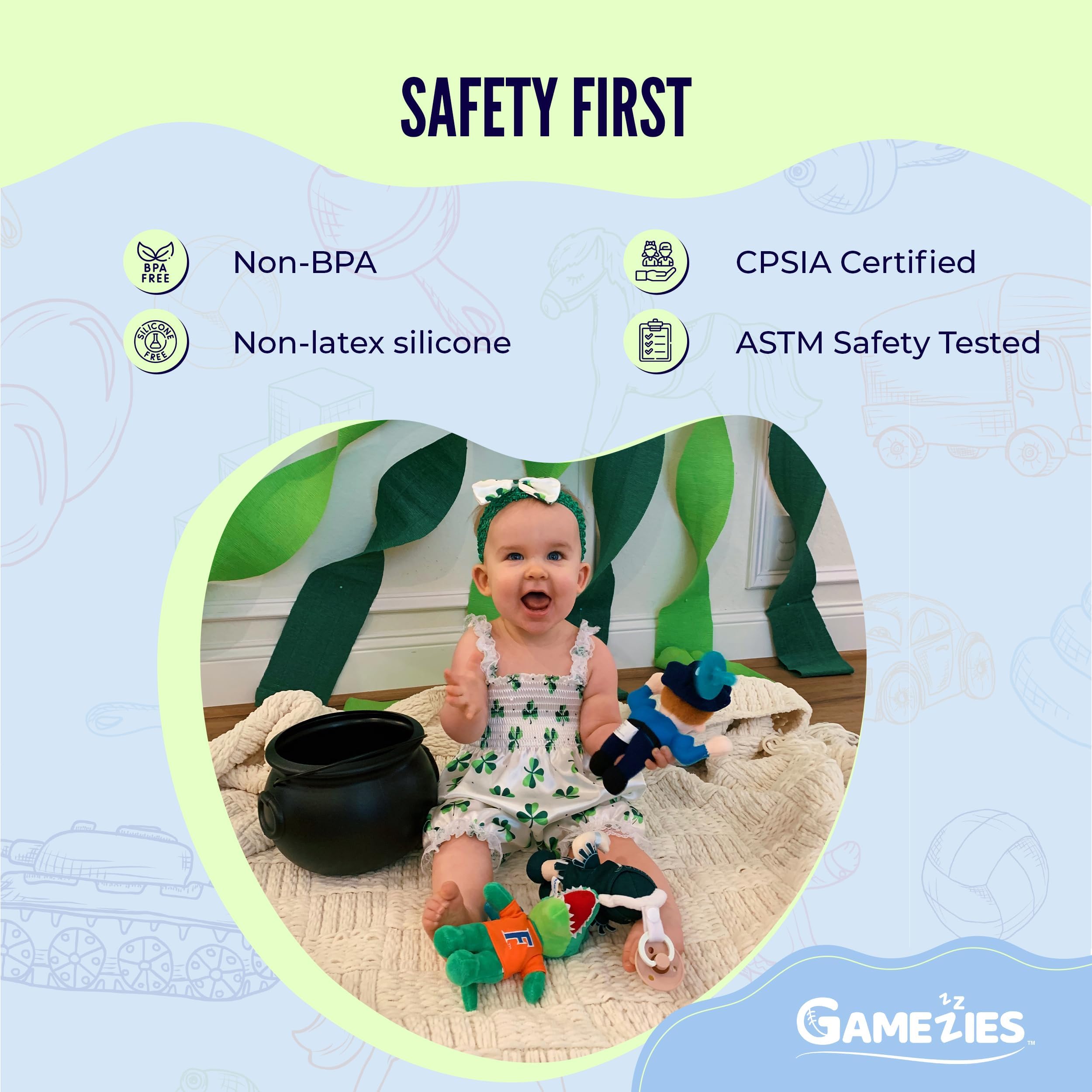 Gamezies BPA-free silicone pacifier ensures safe soothing for tiny mouths