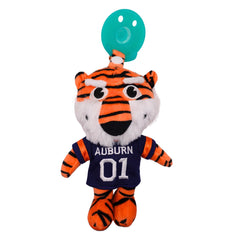 Gamezies pacifier with Auburn mascot plush for soothing babies on the go