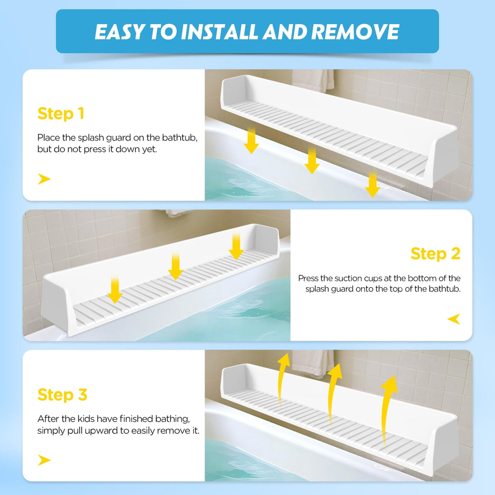 Ganaj bath time guard helps keep floors dry and tidy.