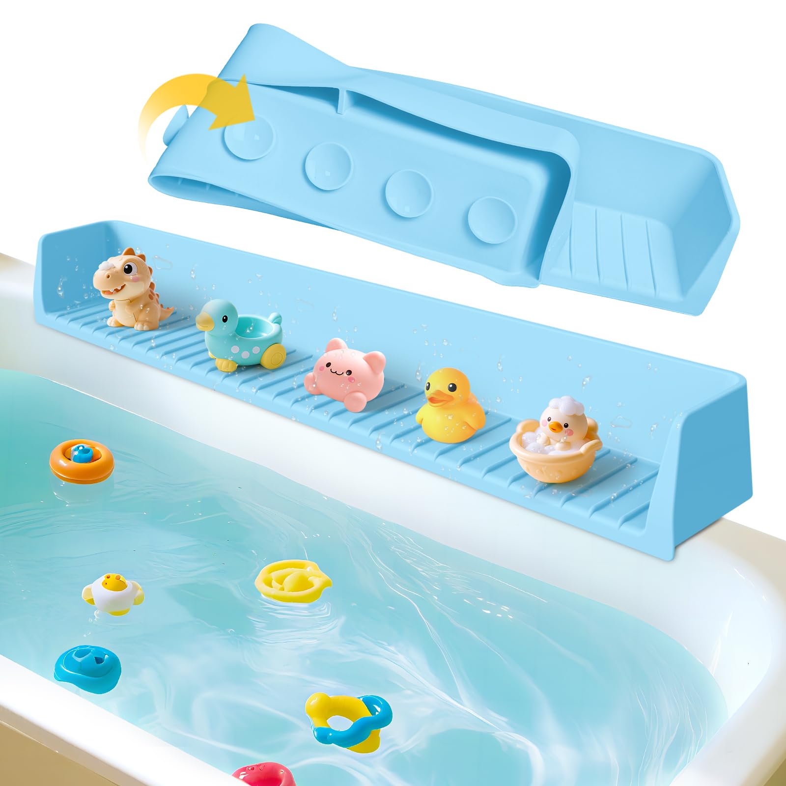 Ganaj silicone water guard with 11 suction cups for secure tub edge protection