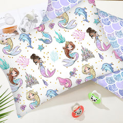 Ganeen mermaid print close-up showing playful, kid-friendly design