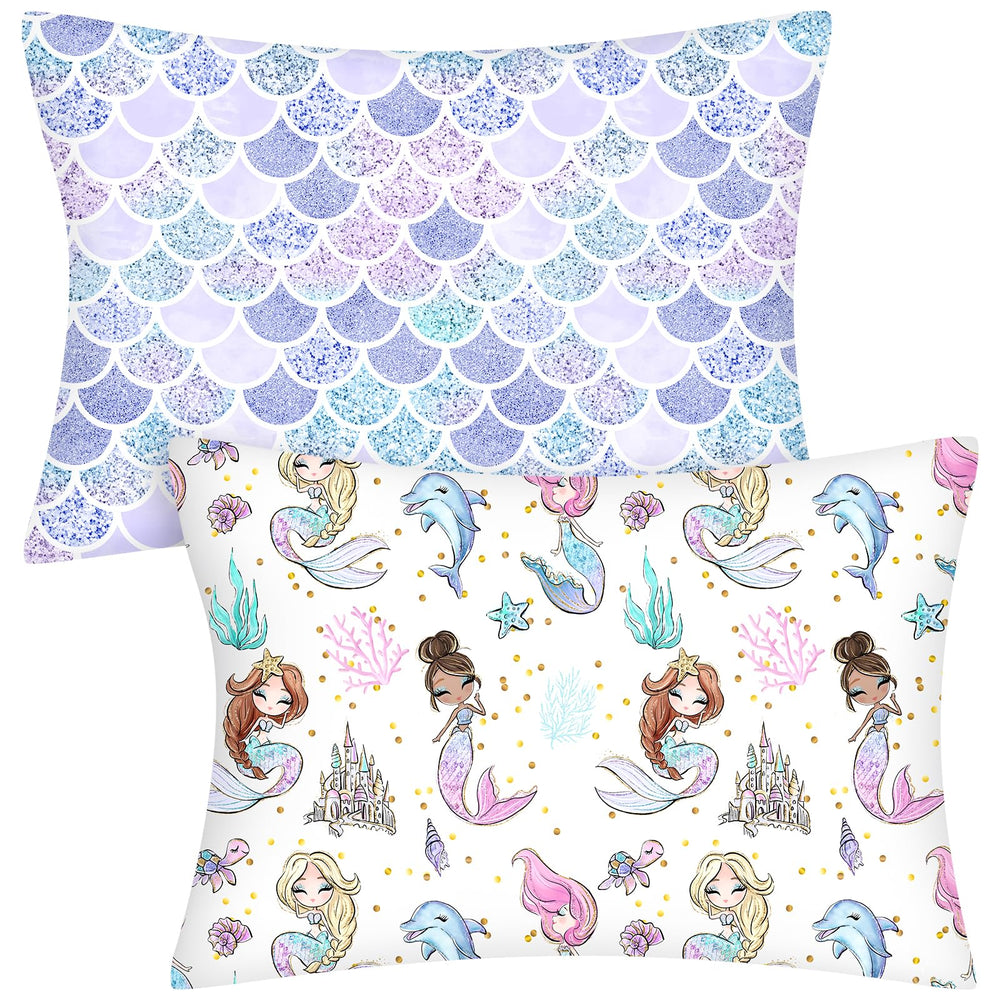 Ganeen Mermaid toddler pillowcase with envelope closure for snag-free sleep