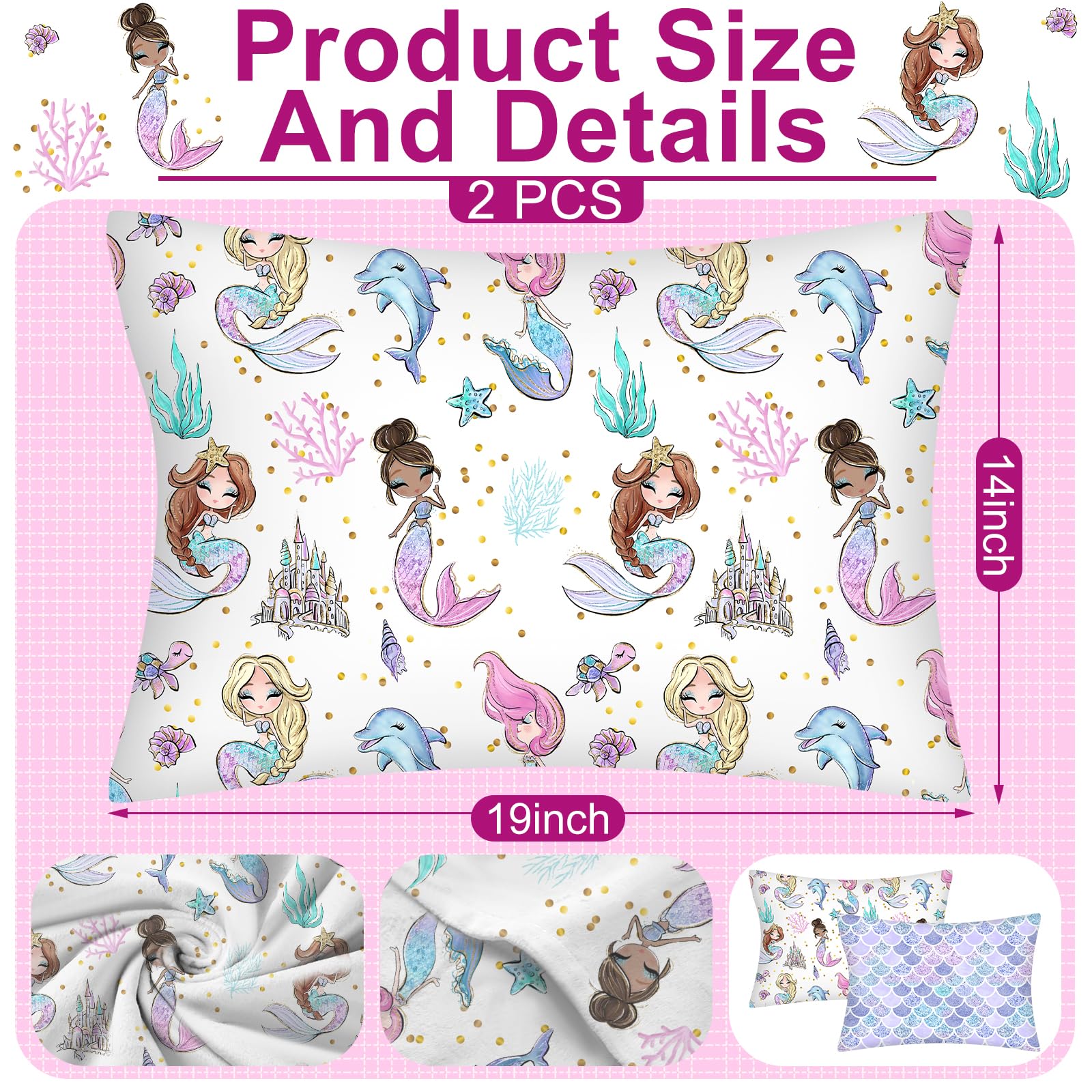 Ganeen mermaid cotton pillowcase soft on skin and comfortable