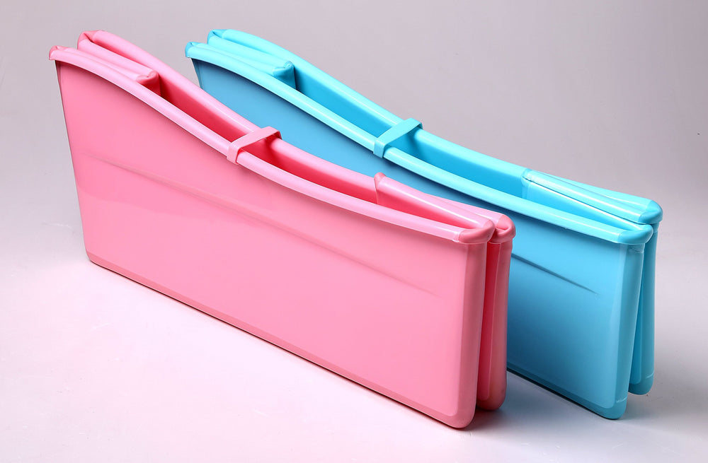 Ganen Baby Bath Tub Portable Pink non-slip base for stability.