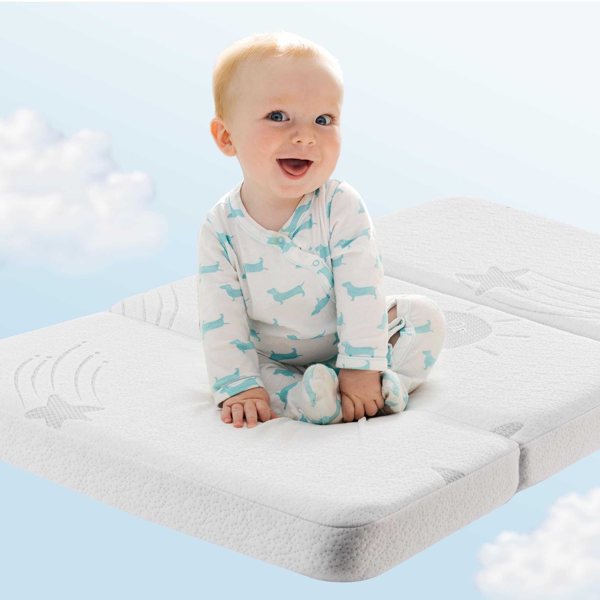 Ganondorf lightweight tri-fold mattress is ideal for travel and visits.
