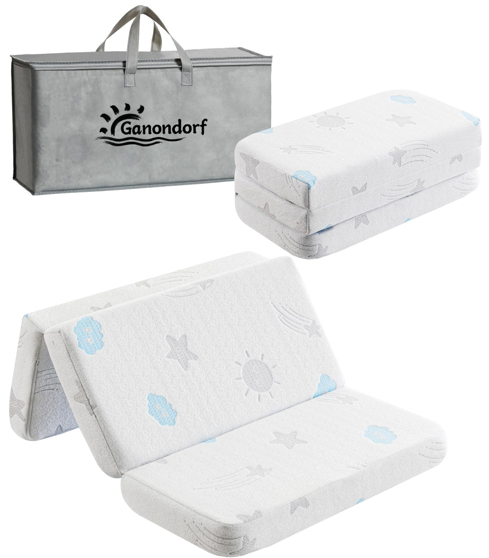 Ganondorf pack-n-play mattress 38x26, tri-fold design for easy storage and travel.
