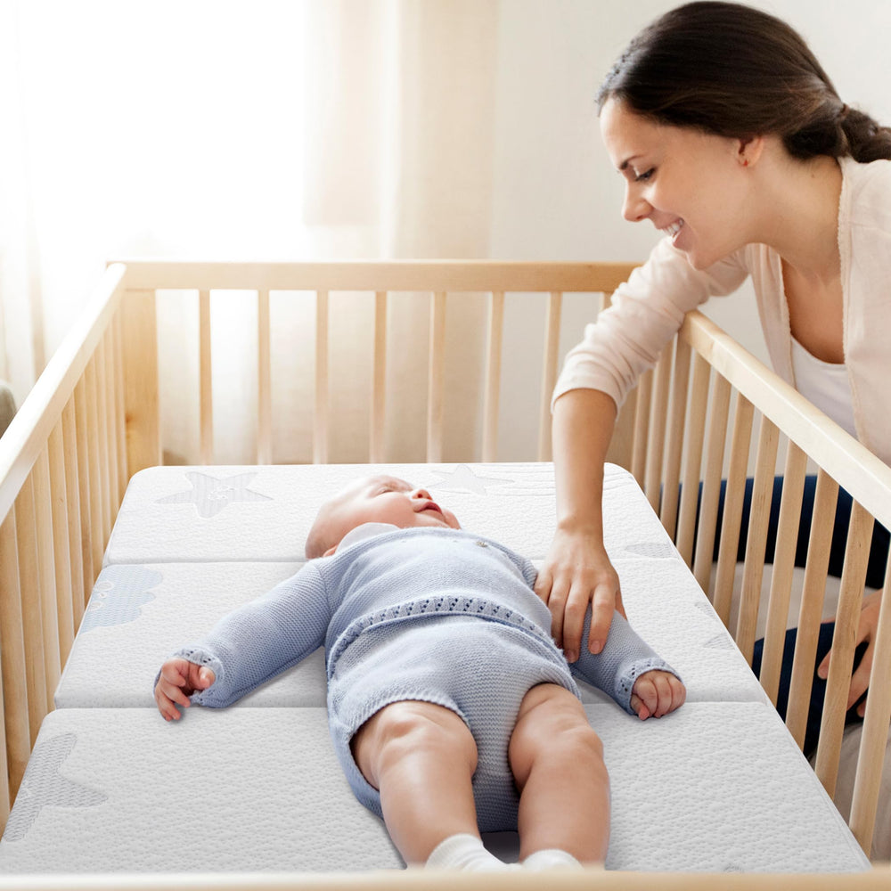 Ganondorf Pack N Play Mattress with dual-sided memory foam provides firm infant support and comfy toddler naps.