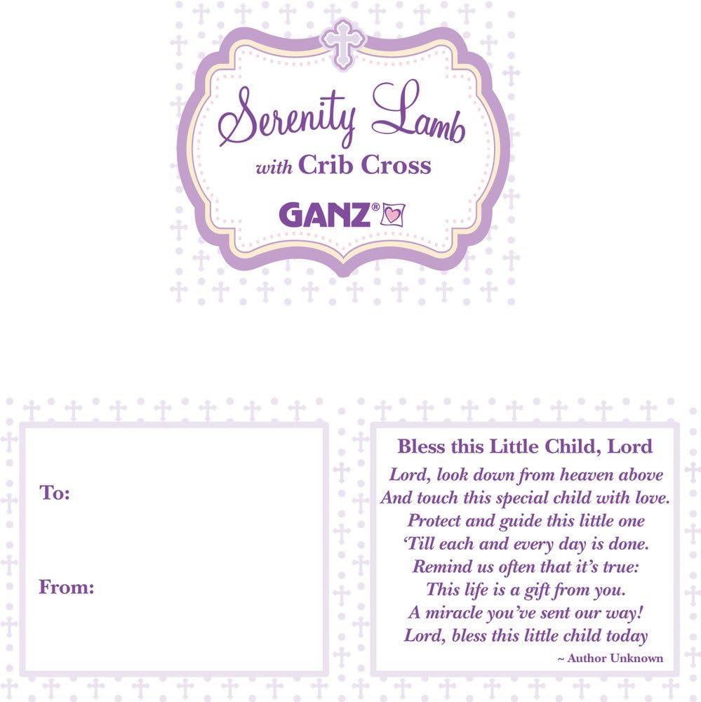 Ganz Serenity lamb with cross attachment ready for display or play.