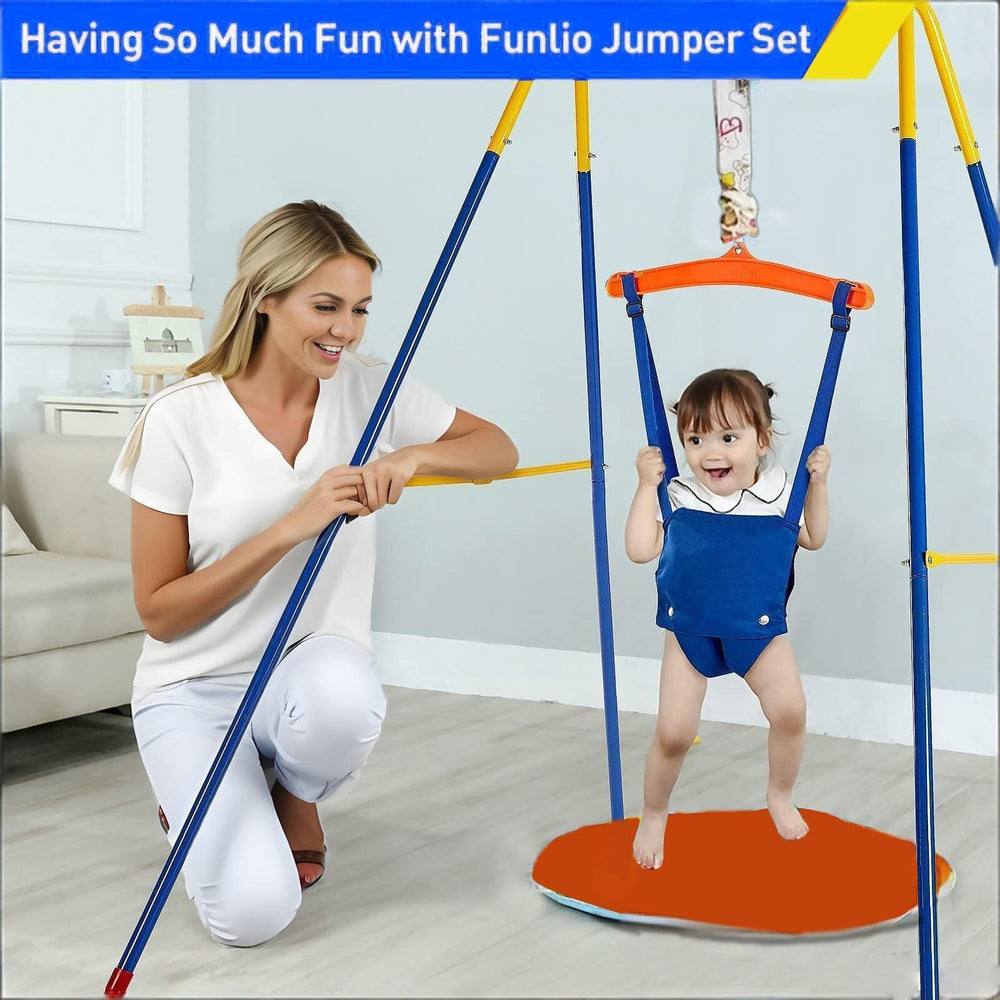 Gaorui baby jumper blue stand demonstrates stable support for early movement