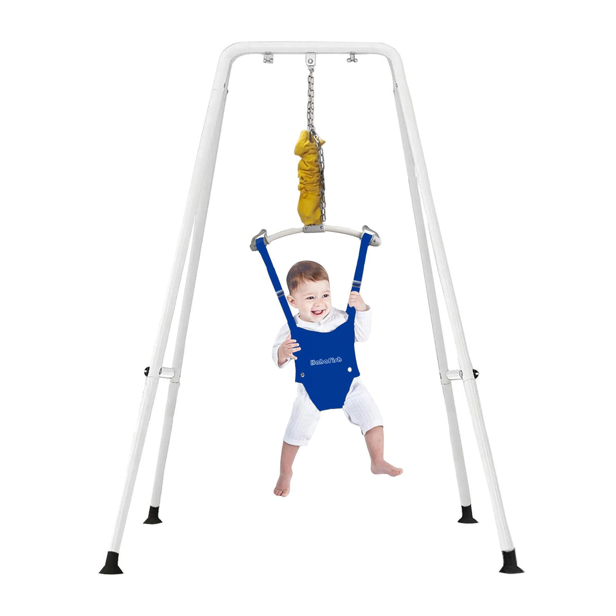 Gaorui baby jumper set with blue hanging shelf, sturdy assembled frame for playtime