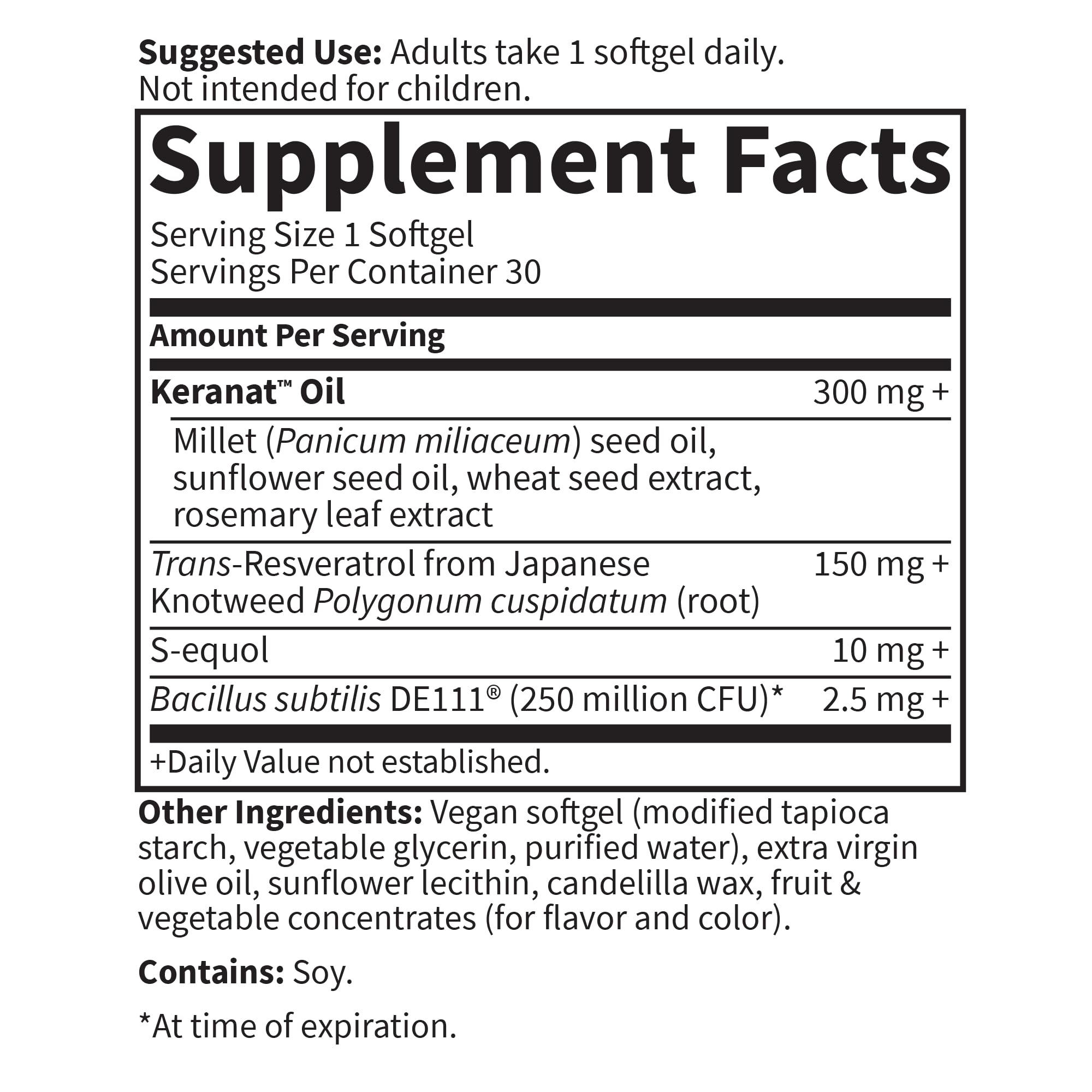 Garden of Life Herbals Menopause S-equol panel highlighting potential relief opportunities.