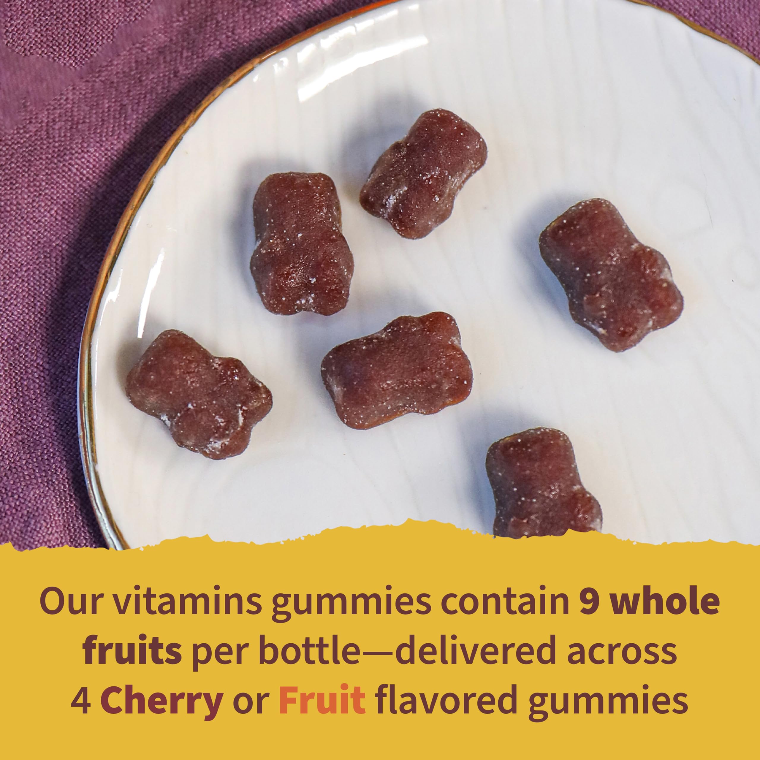 Garden of Life Kids Gummy jar showing berry flavors for kid-friendly daily chew.