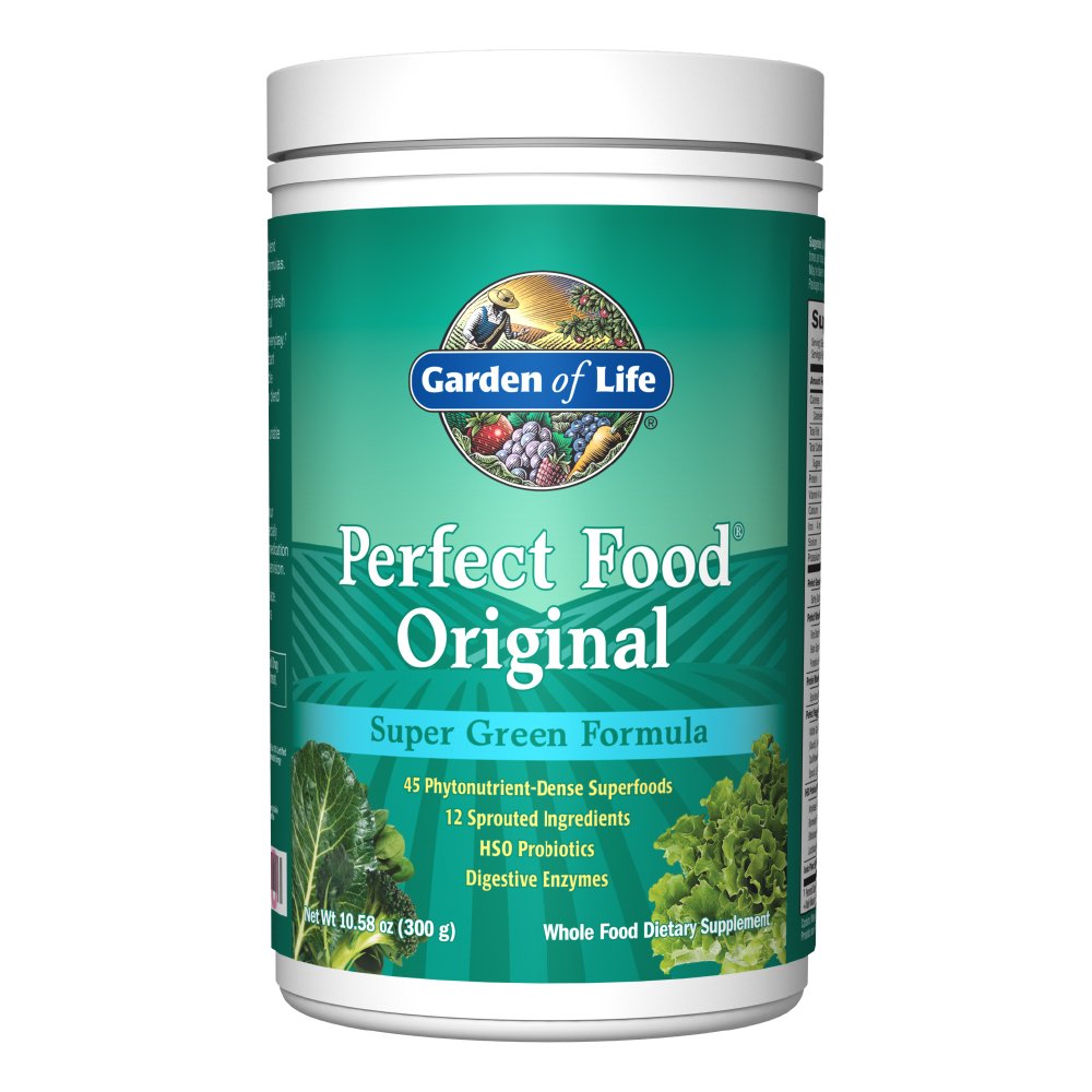 Garden of Life Perfect Food Original 300g tub front view for daily greens intake.