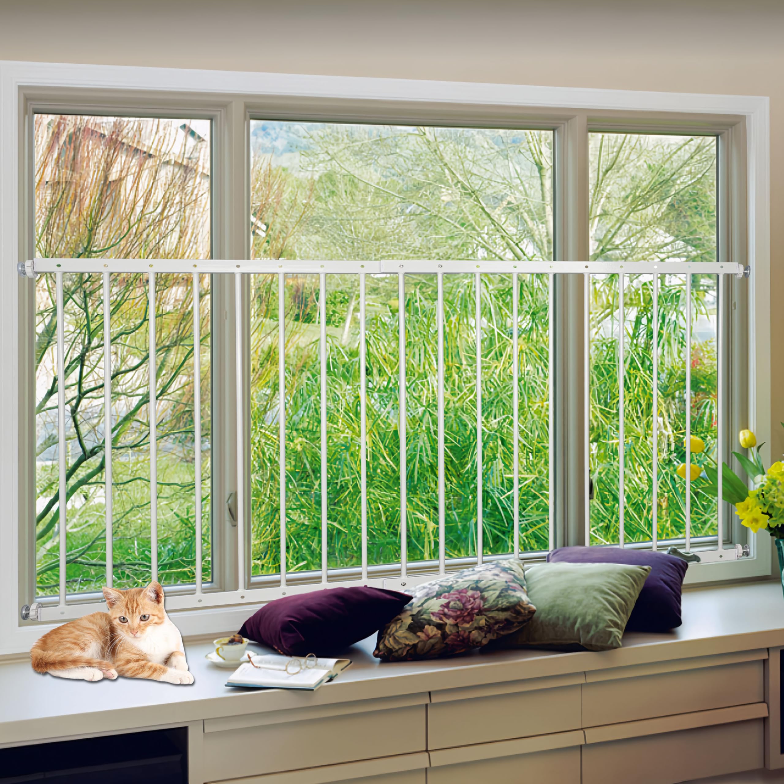 Gardenova inside-mount white guards installed for a clean, integrated look.