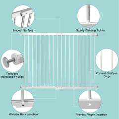 Gardenova guards illustrate adjustable width from 63 to 86 inches for versatile fit.