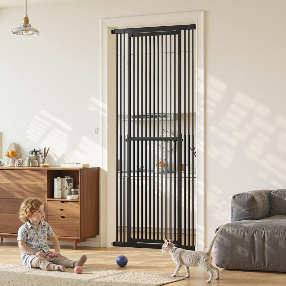 Gardner Pet extra tall gate in doorway securely contains pets and curious toddlers