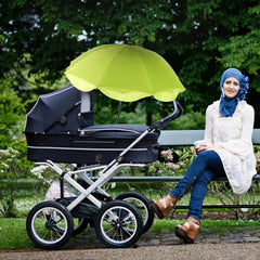 Garneck UV-protection-fabric shields little ones during park strolls.