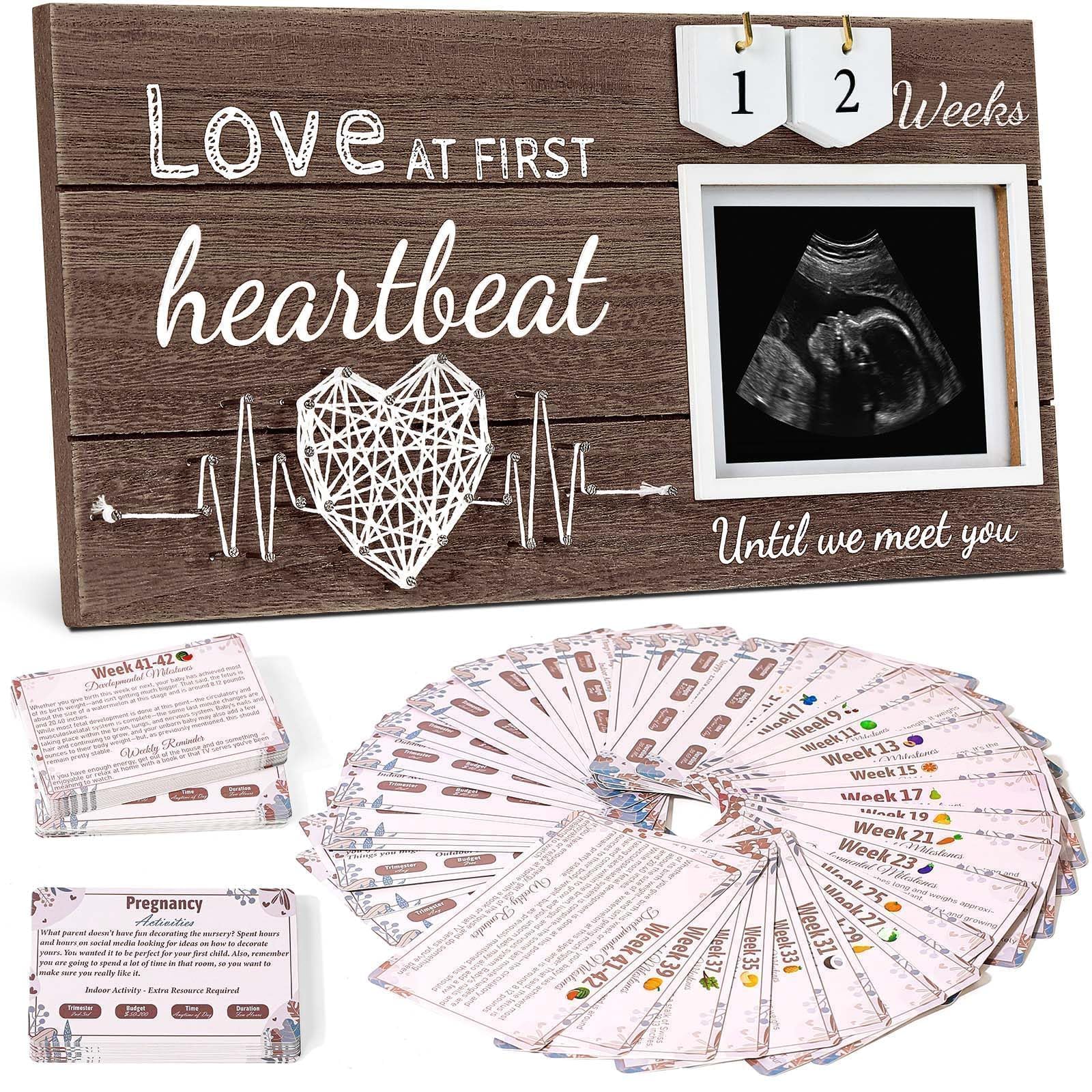 Garybank Love at First Heartbeat frame displaying ultrasound motif for sentimental keepsakes.
