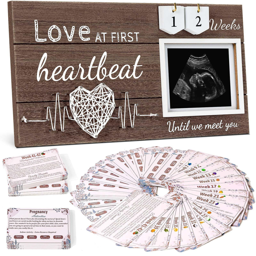 Garybank Love at First Heartbeat frame displaying ultrasound motif for sentimental keepsakes.