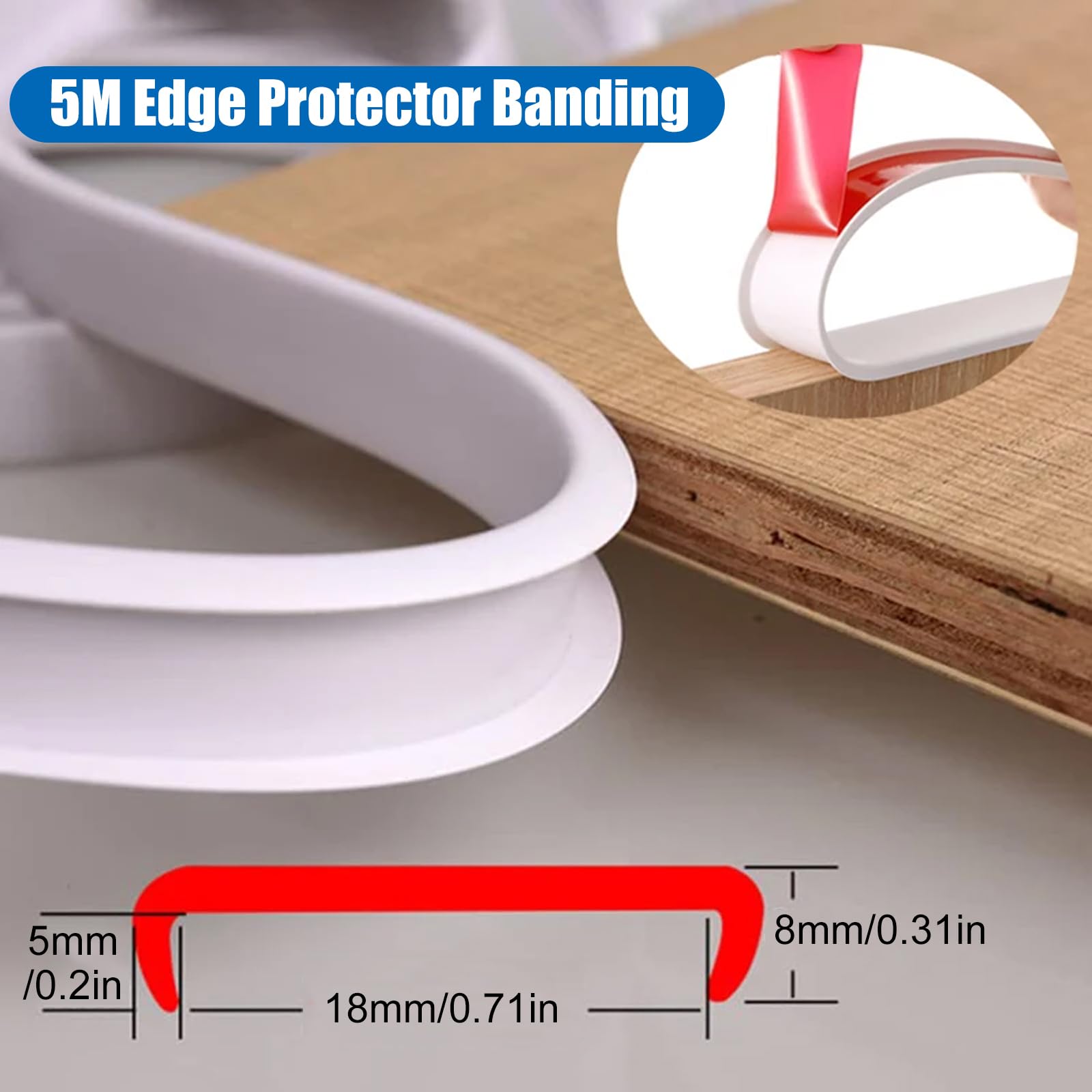 Gatyagff edge band for countertops creates a seamless, tidy kitchen or desk edge.