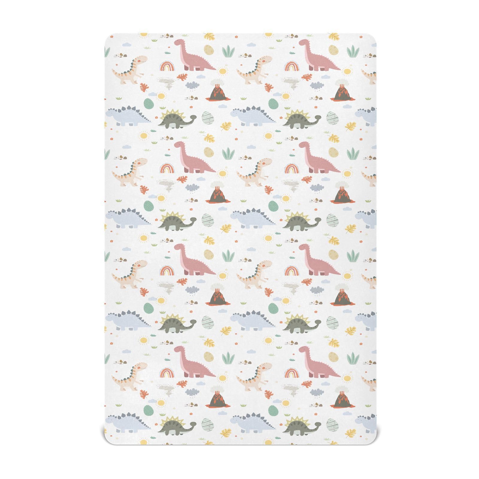 Gbjiemia dinosaur rainbow crib sheet – playful design for cozy sleep