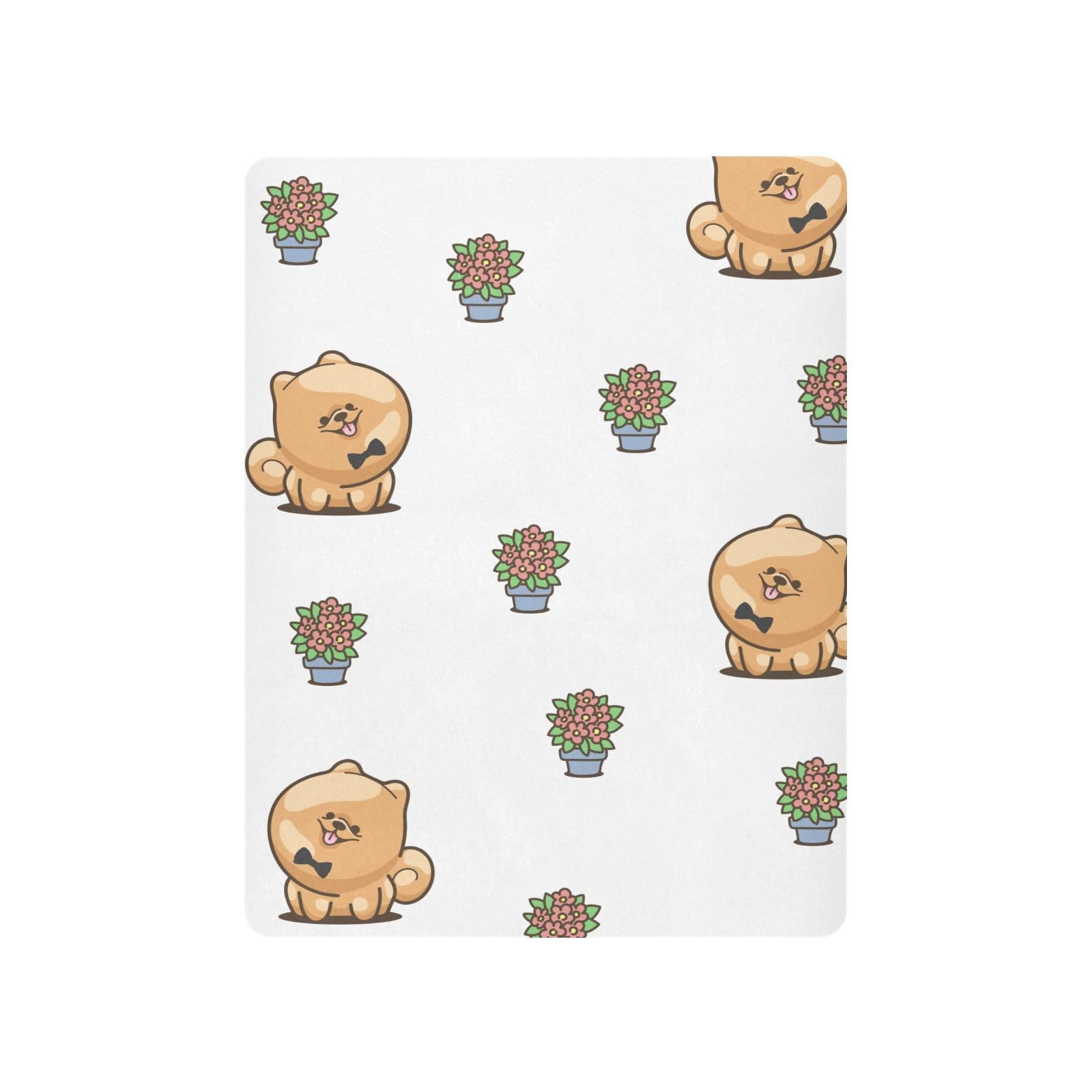 Gbjiemia Kawai Pomeranian sheet demonstrates a snug elastic fit for mattresses.