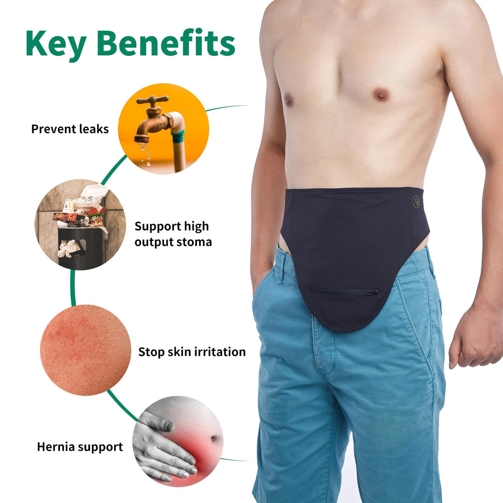 GBmates Ostomy Belt discreet-fit design stays under clothing softly